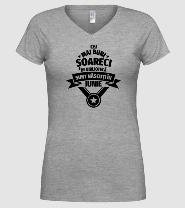 Cei mai buni șoareci de bibliotecă sunt născuți în iunie model gri pe tricou