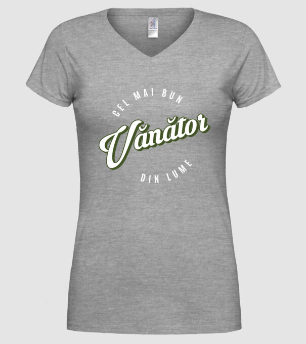 Cel mai bun Vănător din lume model gri pe tricou