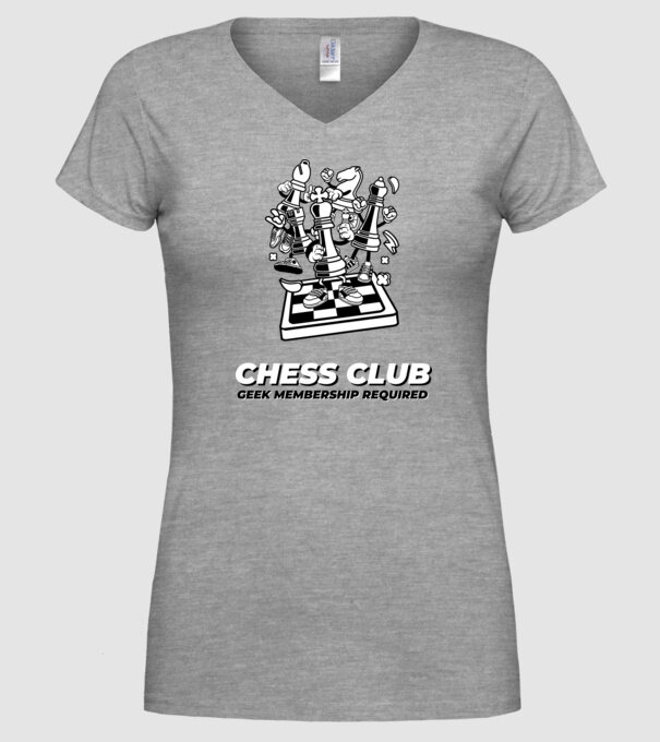 chess club model gri pe tricou