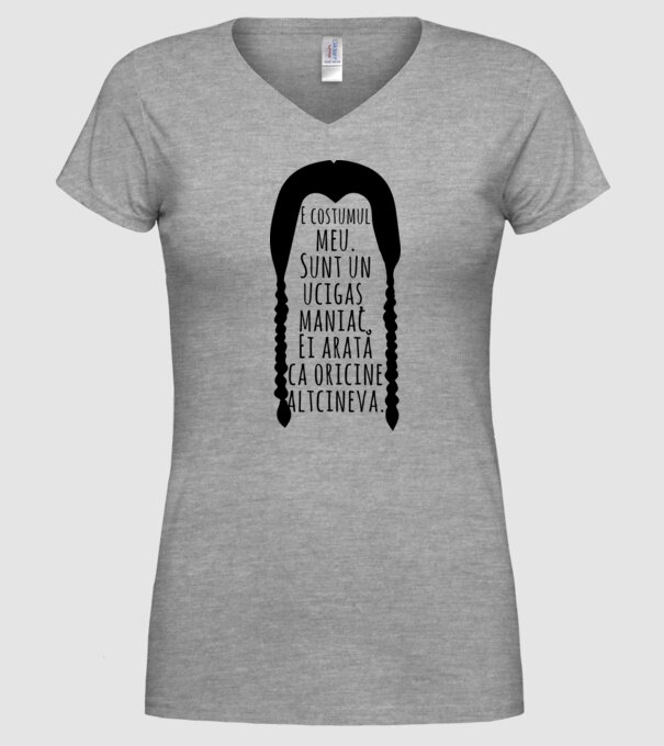 E costumul meu. Sunt un ucigaș maniac. Ei arată ca oricine altcineva. model gri pe tricou