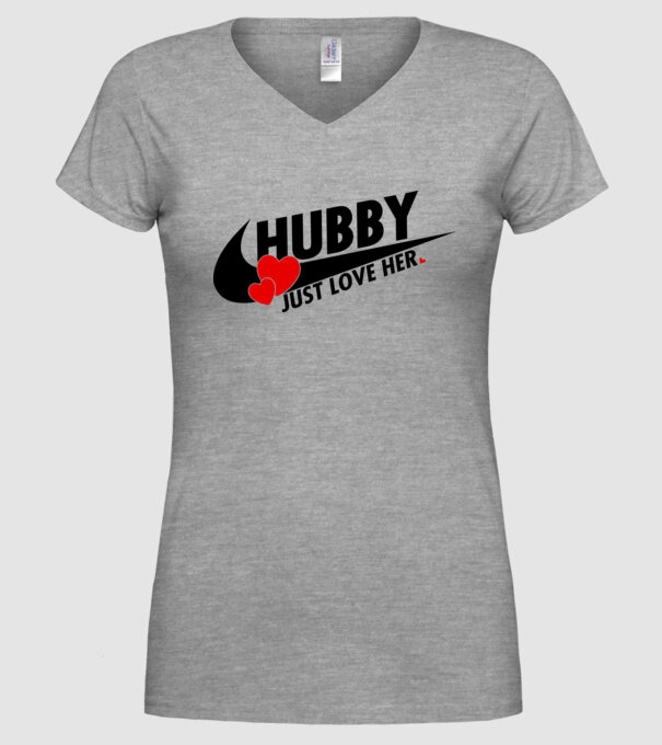 Hubby Just love her model gri pe tricou
