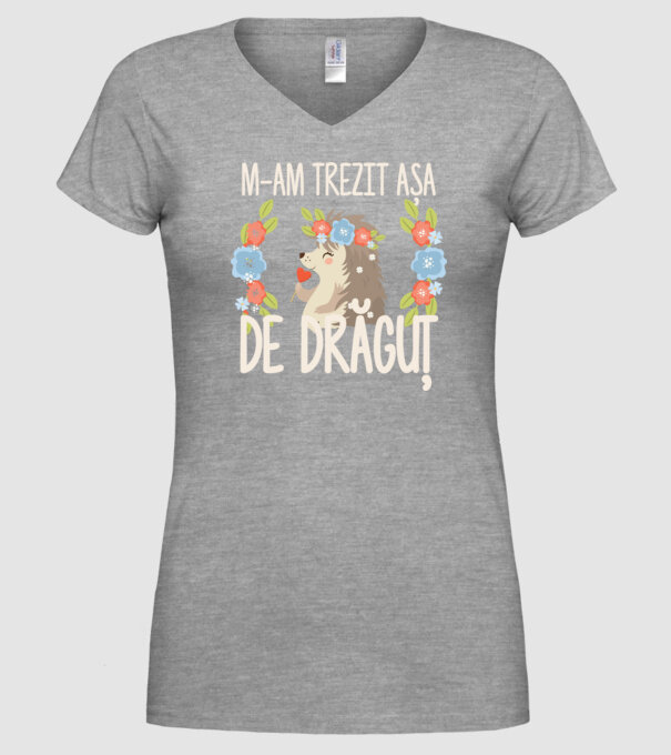 M-am trezit așa de drăguț model gri pe tricou
