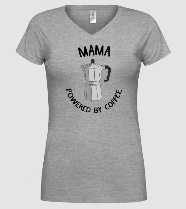 Mama powered by coffee_D1655019 model gri pe tricou