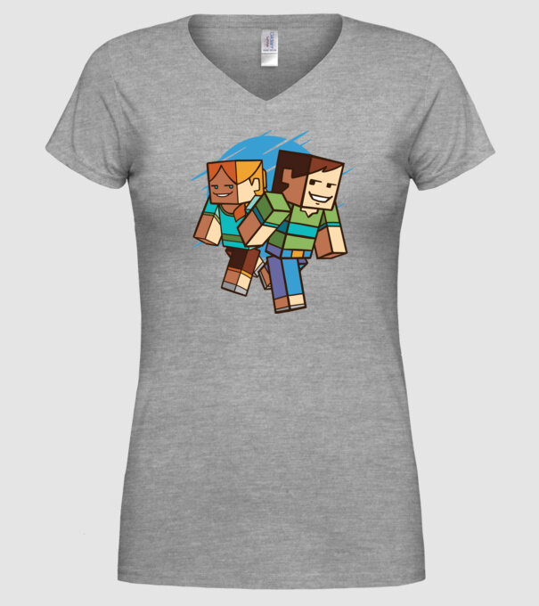 Minecraft model gri pe tricou