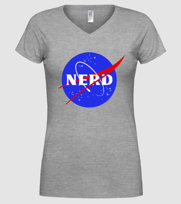 Nerd NASA model gri pe tricou