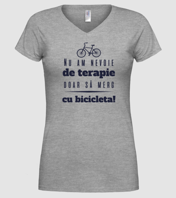 nu am nevoie de terapie, doar să merg cu bicicleta model gri pe tricou