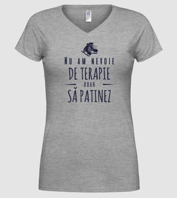 nu am nevoie de terapie doar să patinez model gri pe tricou