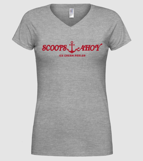 scoops and ahoy stranger things model gri pe tricou
