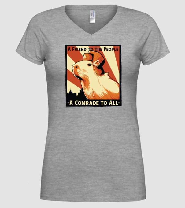 Soviet Capybara model gri pe tricou