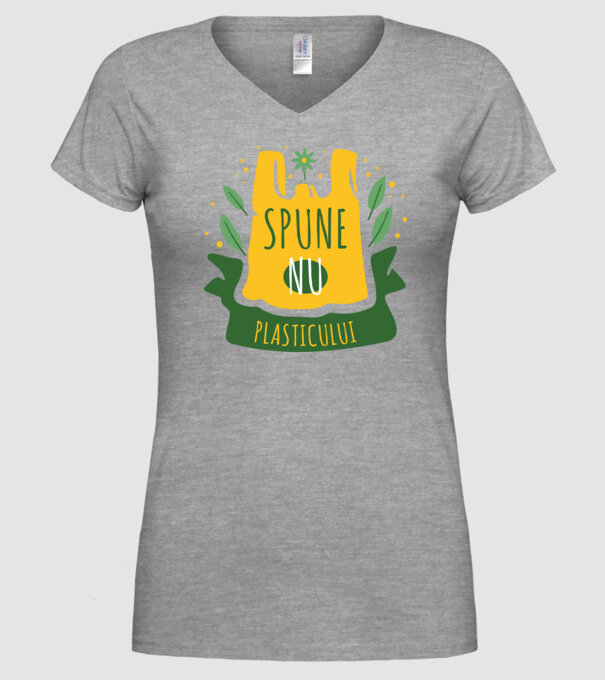 spune nu plasticului model gri pe tricou