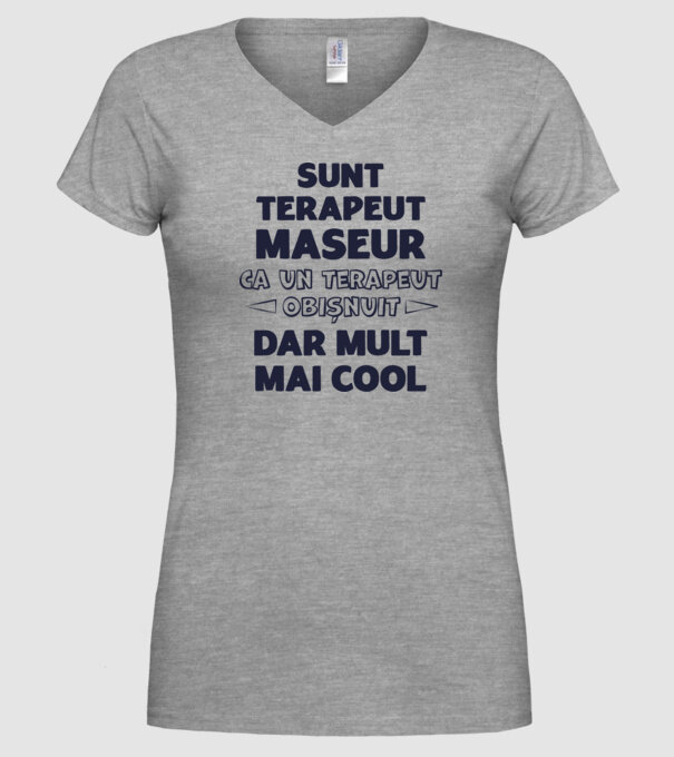sunt terapeut maseur, ca un terapeut obișnuit, dar mult mai cool model gri pe tricou