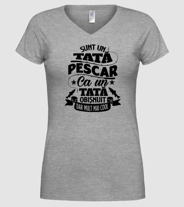 Sunt un Tata pescar model gri pe tricou