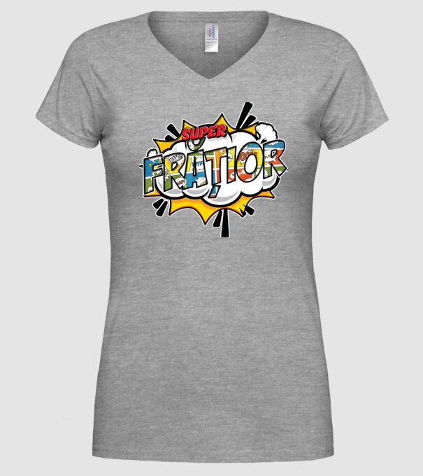 Super Frățior model gri pe tricou