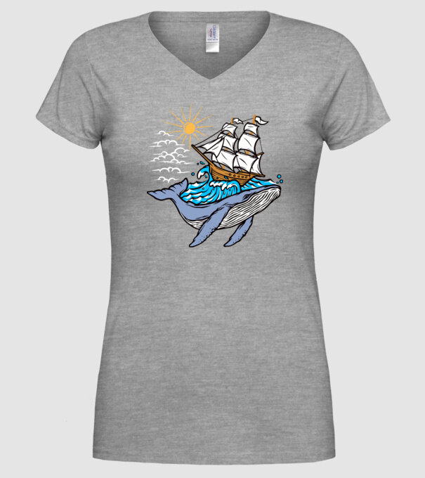 Vapoare model gri pe tricou