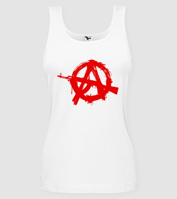 Akanarchy model alb pe tricou