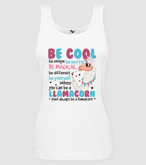 Always be a llamacorn model alb pe tricou