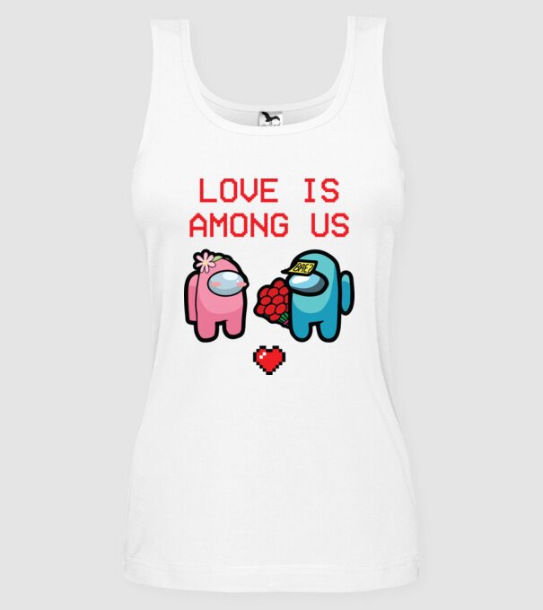 Among us love model alb pe tricou