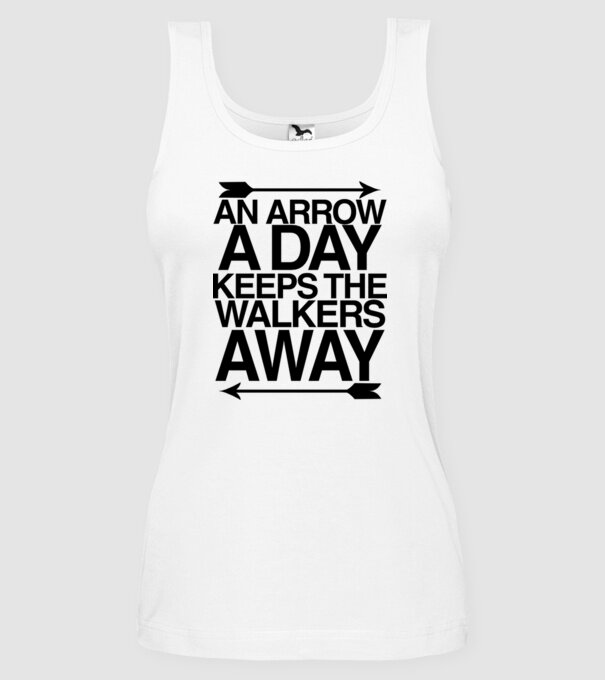 An arrow a day model alb pe tricou