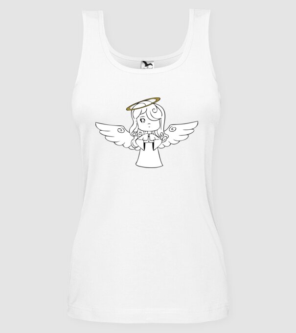 Îngeraș model alb pe tricou