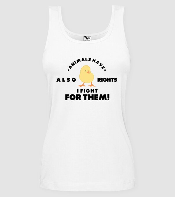 Animals also have rights model alb pe tricou