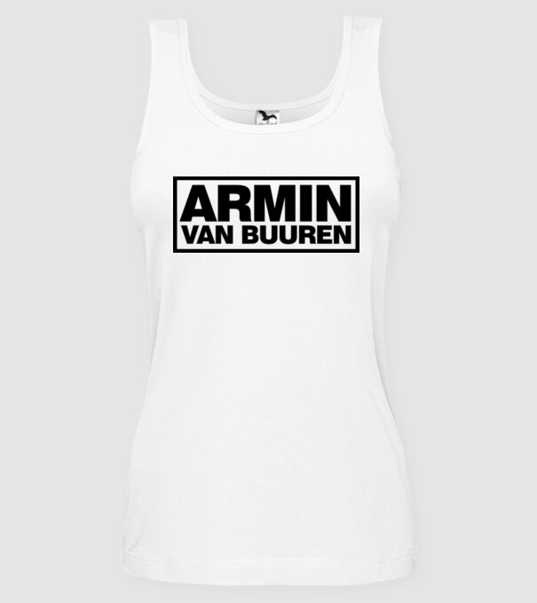Armin Van Buuren logo model alb pe tricou