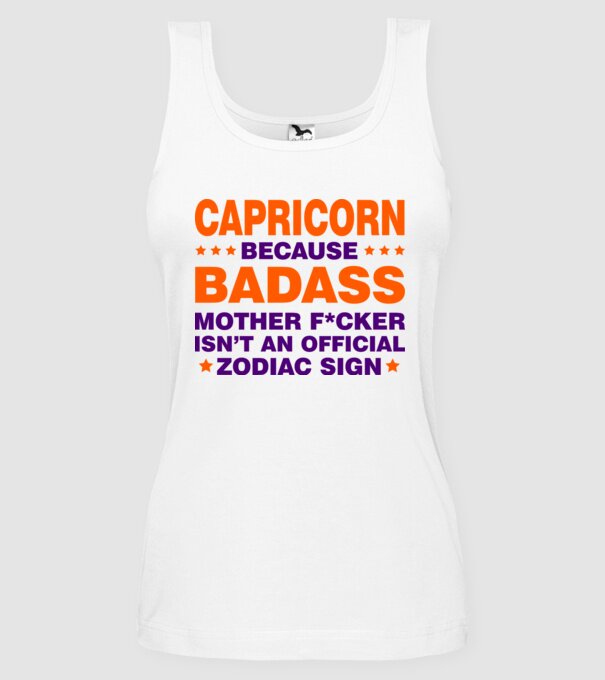 Badass zodiac CAPRICORN model alb pe tricou