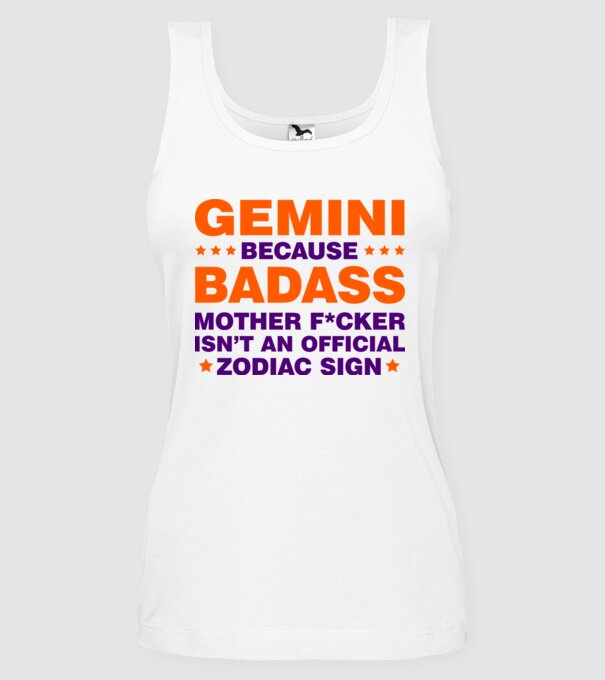 Badass zodiac GEMINI model alb pe tricou