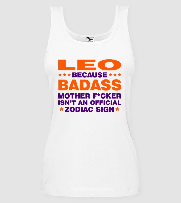 Badass zodiac LEO model alb pe tricou