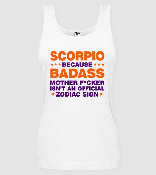 Badass zodiac SCORPIO model alb pe tricou