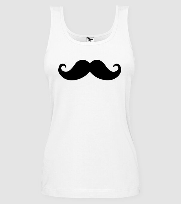 mustață1 model alb pe tricou