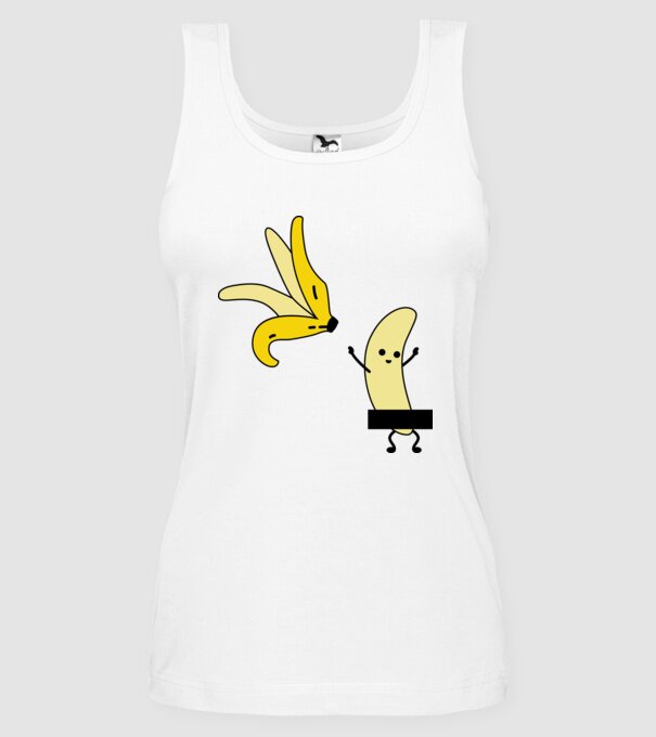 Cuplu Banană băiat model alb pe tricou