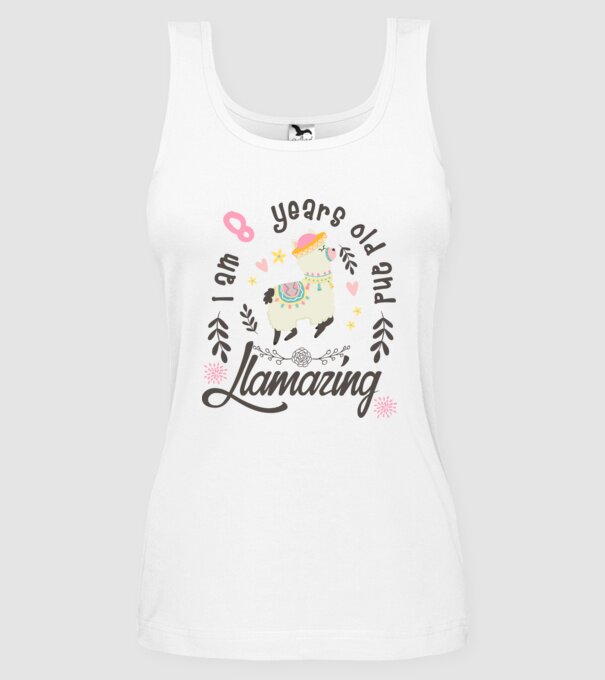 Birthday Llamazing 8 years old model alb pe tricou