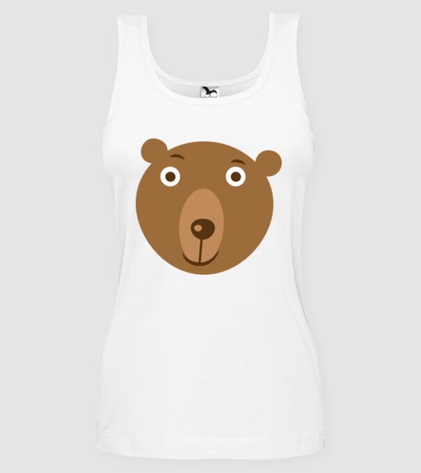 Bear Face model alb pe tricou