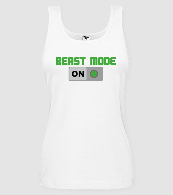 Beastmode model alb pe tricou