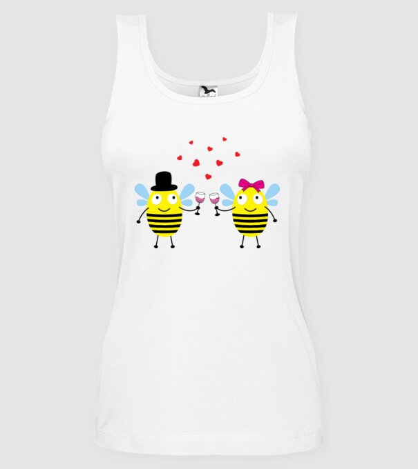 Bee Love model alb pe tricou