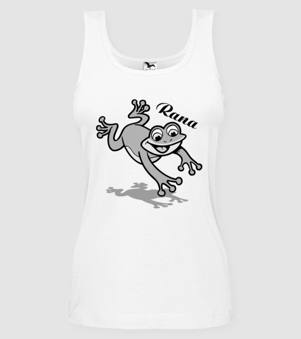 Frog model alb pe tricou