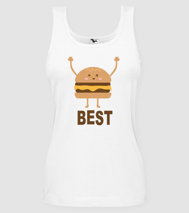 Best hamburger model alb pe tricou