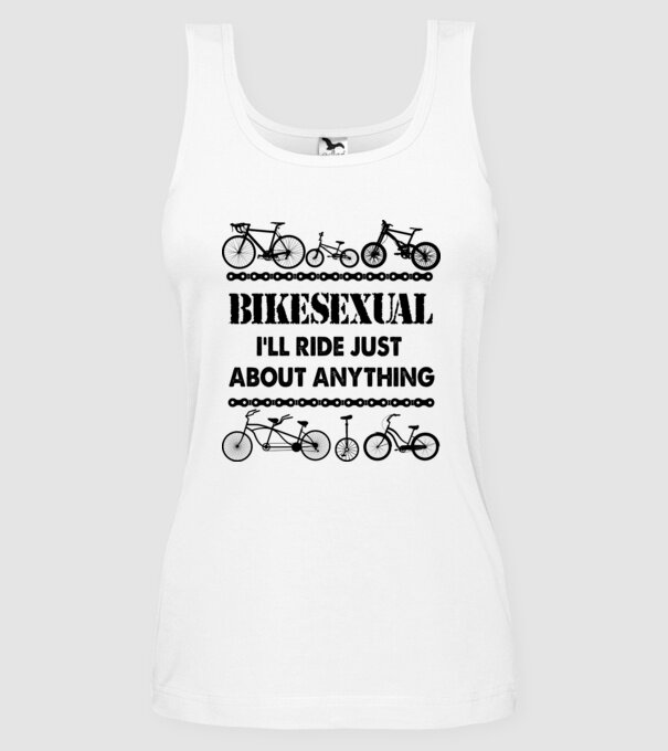 Bikesexual model alb pe tricou