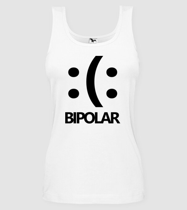Bipolar model alb pe tricou