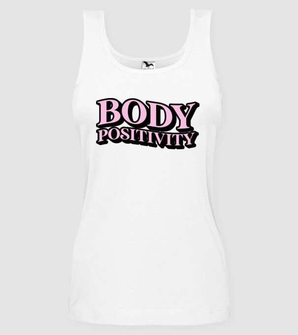 BodyPositivity model alb pe tricou