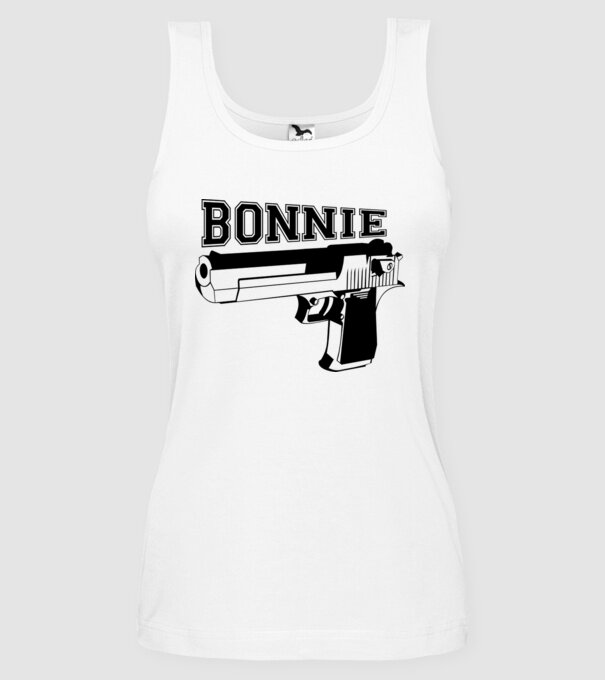 Bonnie model alb pe tricou