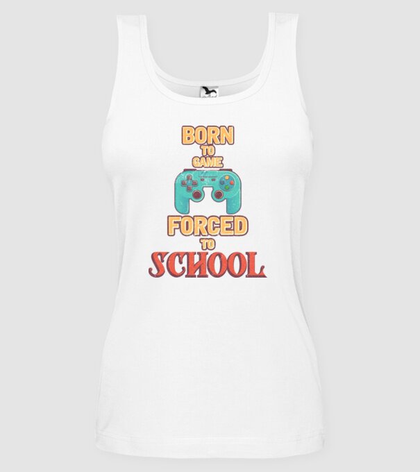 Born to game model alb pe tricou