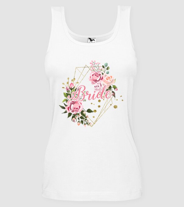 BRIDE roses floral model alb pe tricou