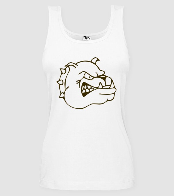 Bulldog model alb pe tricou