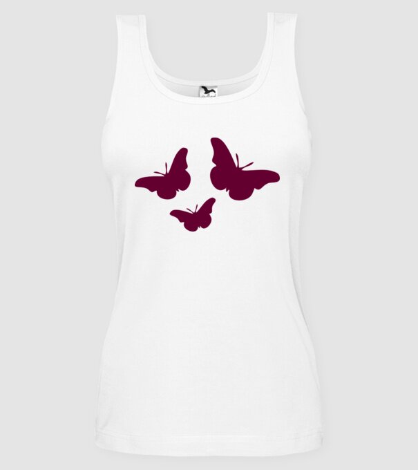 Butterflies model alb pe tricou