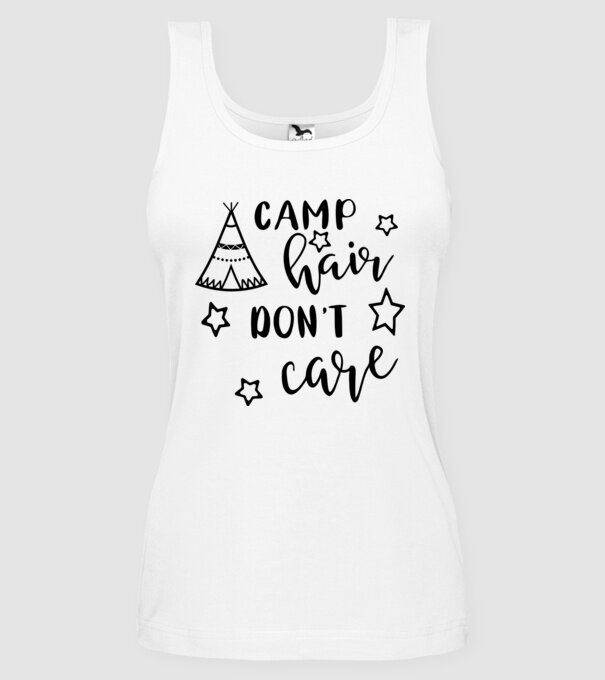 Camp hair teepee model alb pe tricou