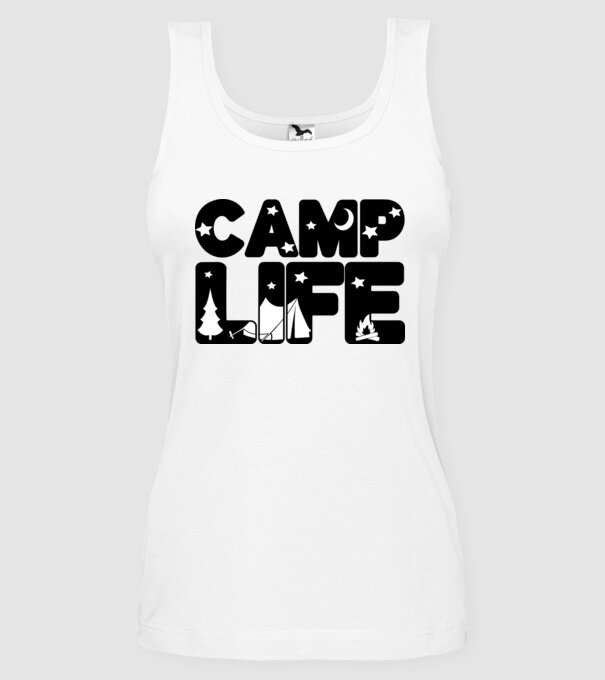 Camp life 2c model alb pe tricou