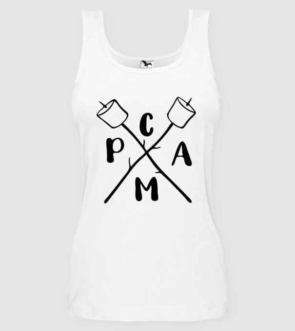 Camp marshmallow model alb pe tricou