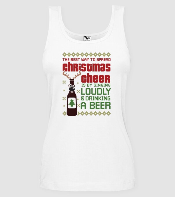 Christmas cheer beer pulovăr urât model alb pe tricou