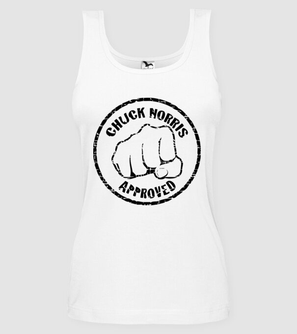 Chuck Norris Approved model alb pe tricou